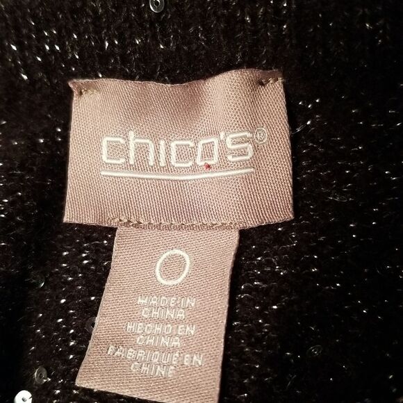 Chico's Cardigan Sequins Metallic Accent Size XS- S - Picture 3 of 6